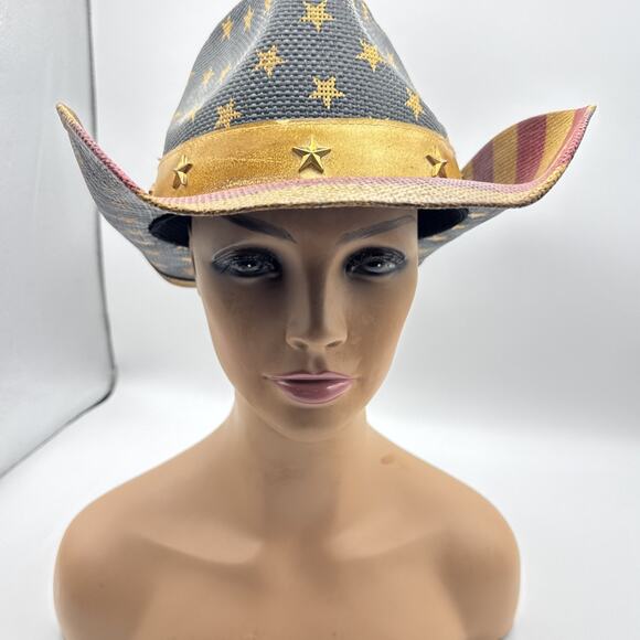 American Flag Cowboy Hat for Men or Women ~ Western Paper Straw ~ Vamuss - Picture 2 of 16